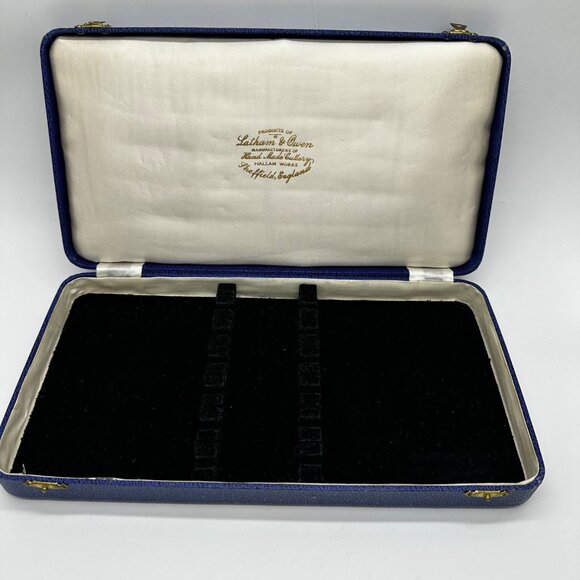 Sheffield Latham Owen Rustic Antler Horn Handle Steak Knives Forks Cased Set 11 - Picture 12 of 16